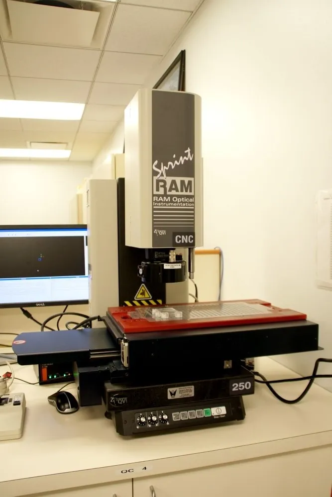 RAM Optical Sprint 250 CNC — the larger of two Sprint video measurement systems in the quality lab